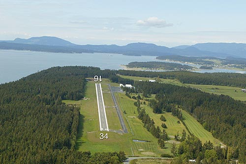 lopez island airport runway hangars port